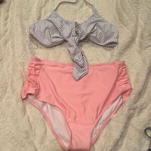 Halter tie high waisted bikini padding new never worn